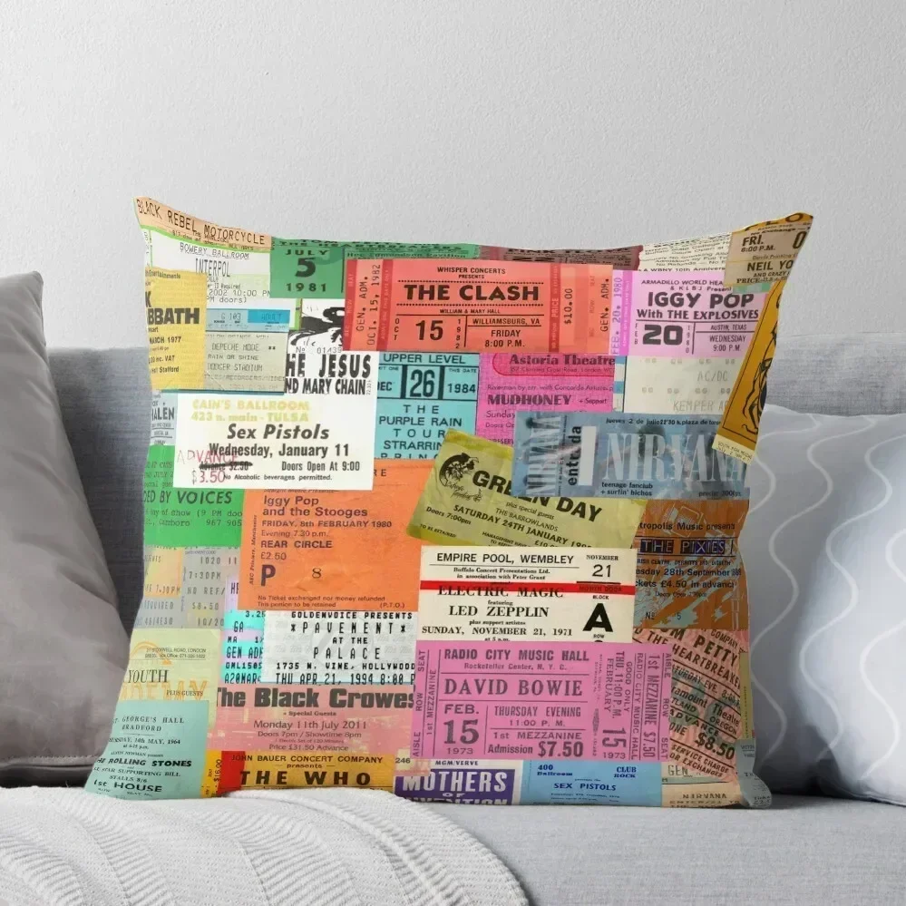 I miss concerts - ticket stubs Throw Pillow Pillow Case luxury decor pillow