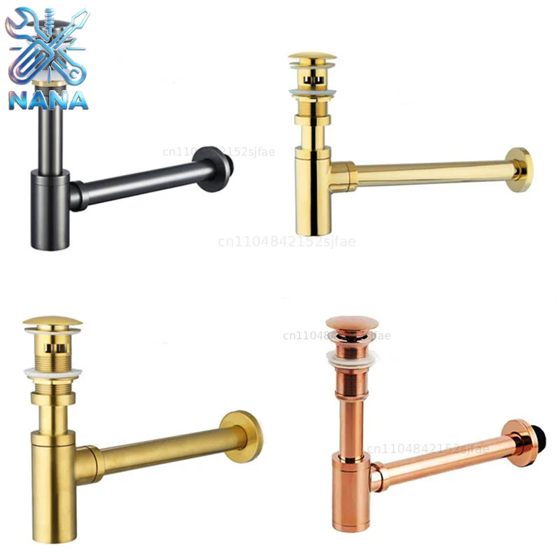 brass-bathroom-basin-sink-tap-bottle-trap-drain-kit-waste-trap-pop-drain-deodorization-gold-black-rose-gold-brushed-gold-dr444