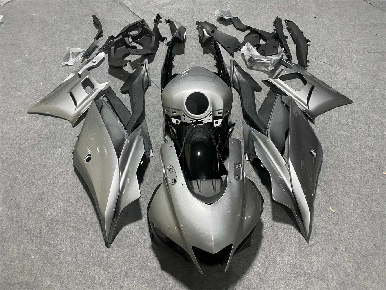 Motorcycle Fairings Kit Fit For YZF R25 R3 2019 2020 2021 2022 2023 Bodywork set High quality ABS injection Silver grey