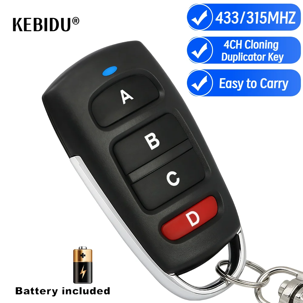 433Mhz Copy Remote Control 4CH 315MHz Clone Function RF Transmitter Auto Cloning Duplicator Key Replacement for Garage Door Gate