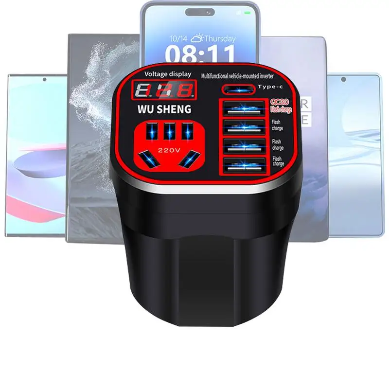 

Converter Car Cup Holder Inverter For Cars Auto Electronics Accessories Automotive Replacement Parts Plug Adapter Portable For