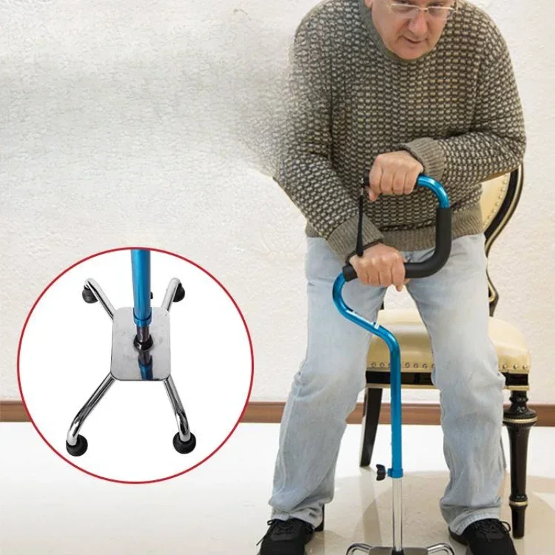 

The elderly can assist in getting up, and the height of the four-legged crutches is adjustable.