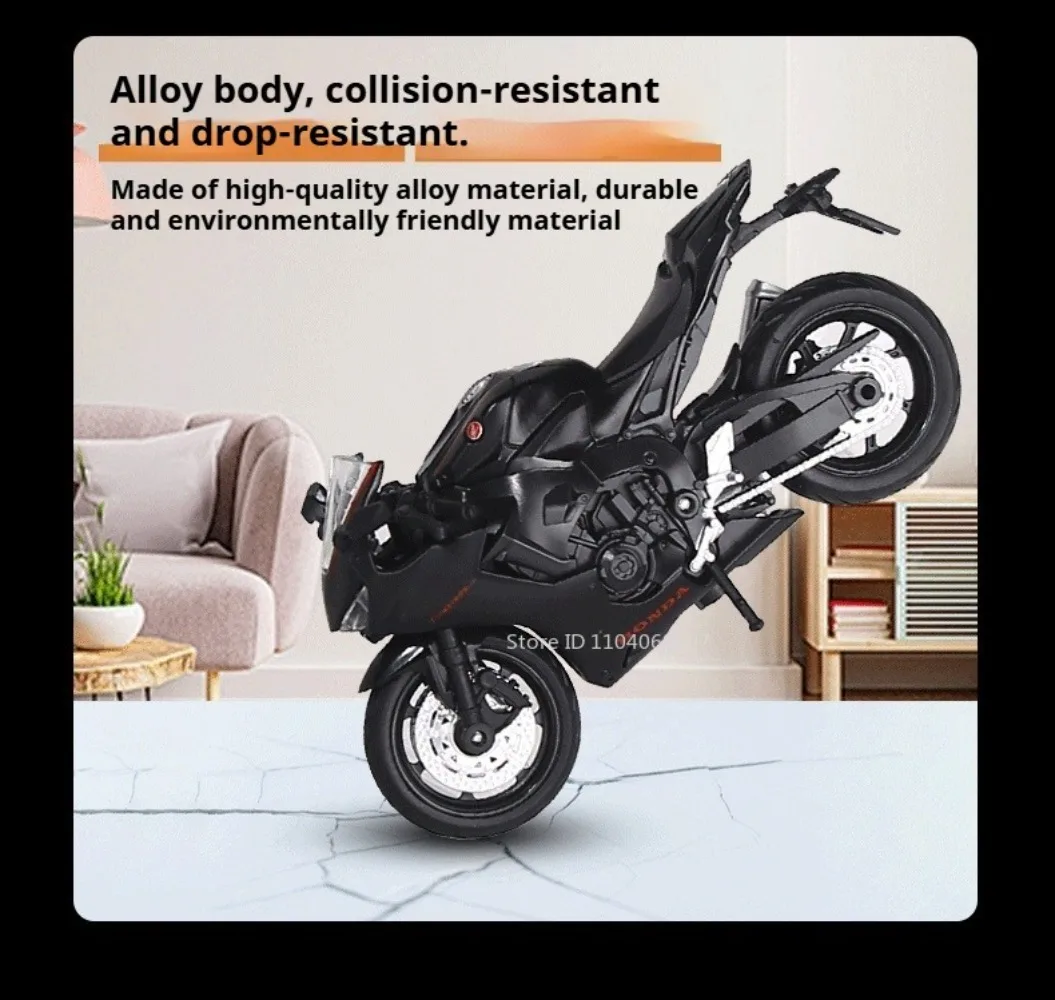 1:18 Honda CBR1000RR GSX1000R R1 Motorrad Spielzeug Modell Rad Lenkung Versenkbare Stativ Motorrad HAYABUSA Lernspielzeug – Detail 4