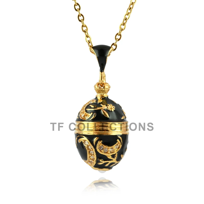 YAFFIL Retro Court Enamel Pearl Pendant With Engraved And Diamond Set Craftsmanship, Openable Design Necklace
