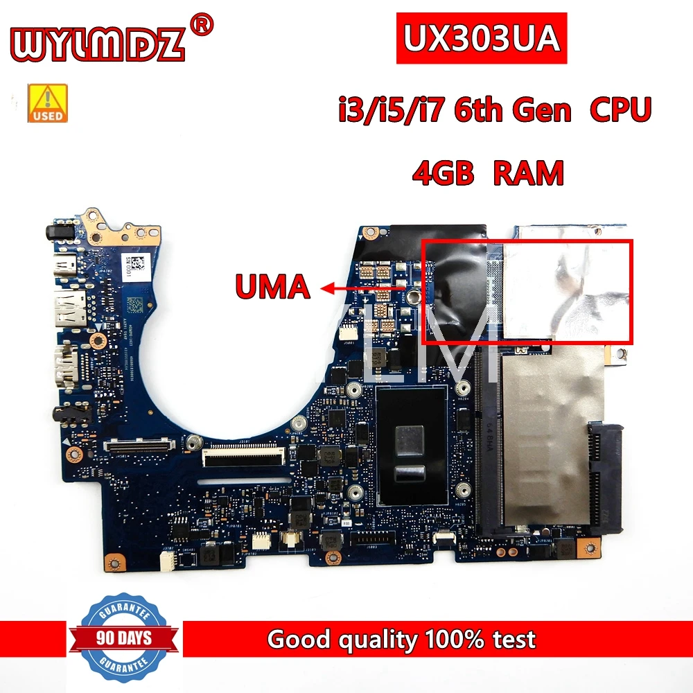 

UX303UA Mainboard UX303 UX303U BX303UA UX303UB UX303UA U303UB U303UA Laptop Motherboard i3/i5/i7 6th Gen 4GB/RAM Test OK