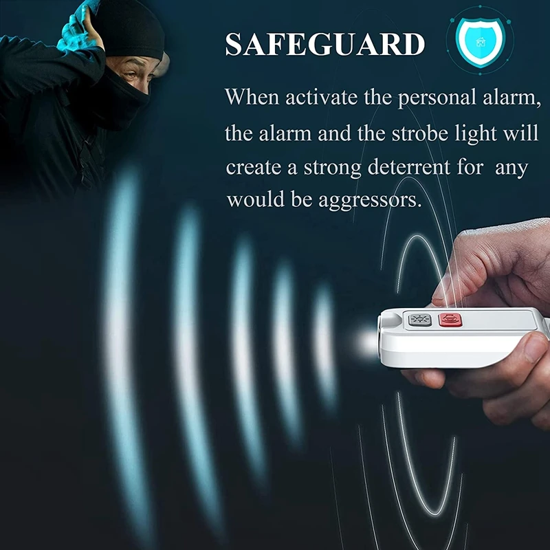 Hot-Safe Personal Alarm Rope Alarm Mini Self Defence Keychain 130DB Security Alarms With LED Flashlights For Women