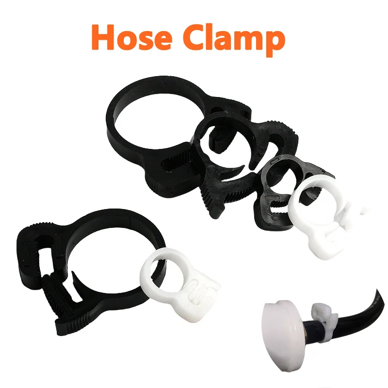 1~5PCS White Black Hose Clamp Plastic Line Water Pipe Strong Clip Fuel Air Tube Fitting Plastic Pipe Hose Clamp Plastic Fastener