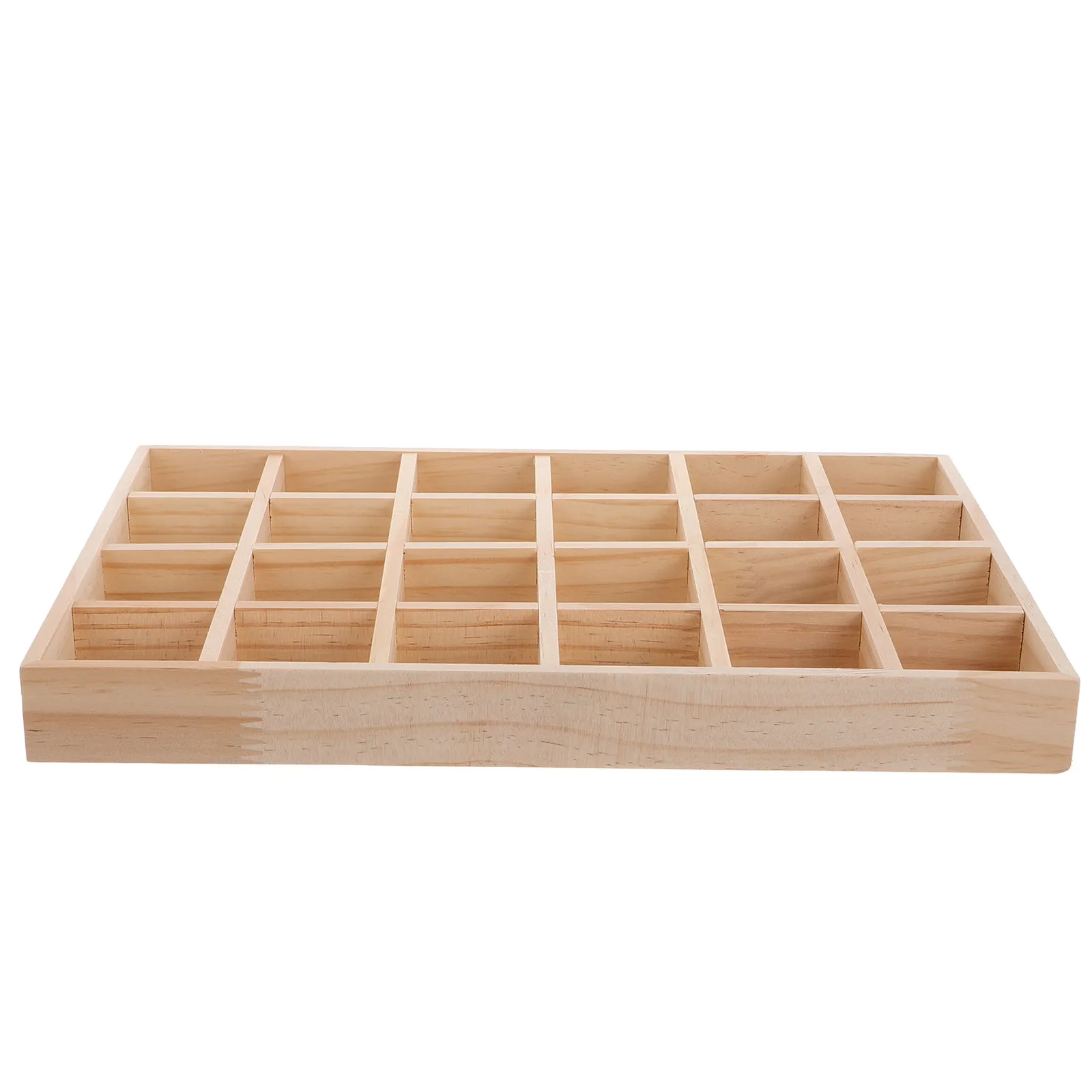 

Wooden Jewelry Tray Organizer Solid Wood Display Grid for Rings Earrings Bracelets Dresser Craft Bathroom Storage Box