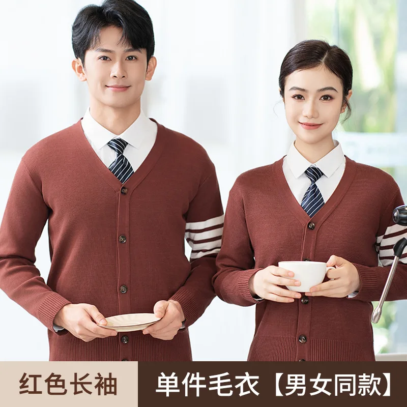

A83Custom hotel work clothes uniform bartender uniform