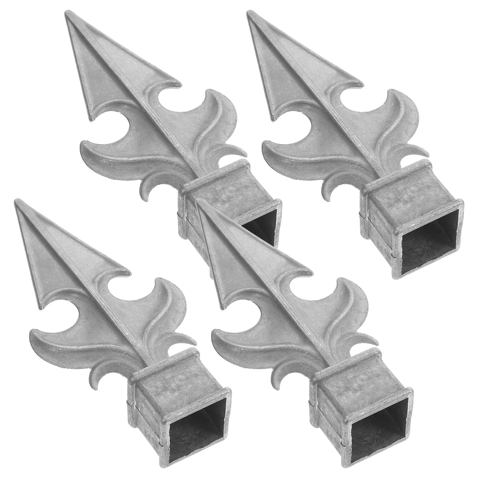 

4Pcs Cast Aluminum Fence Finials Elegant Point Shape Finial Tops for Gate Fence Decor Garden Lawn Household Railing