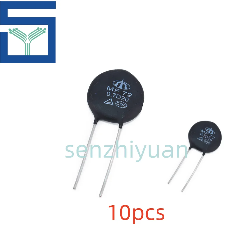 10PCS NTC Negative Temperature Coefficient Thermistors MF72 0.7D-20 Constant Time Precision Temperature Sensing Resistors