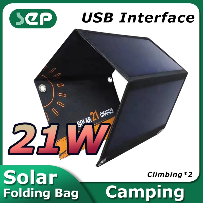 21w sunpower folding solar charger portable bag 5v monocrystalline silicon lightweight portable etfe smart charger energy kits