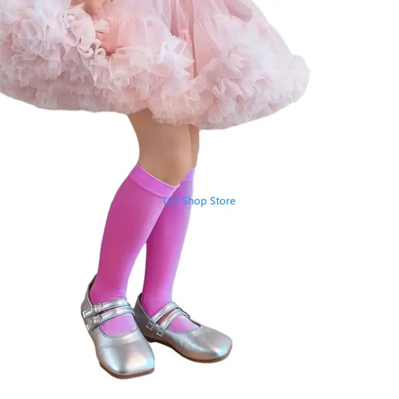 T8UD أطفال الصيف الربيع جوارب طويلة إلى الركب الحلو الباليه الرقص الجوارب فتاة الملحقات