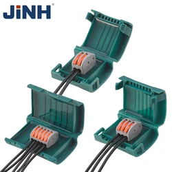 JINH 3Pcs CNP310 Mini Gel Waterproof Connectors kit Box Outdoor External Electrical Junction includes CNP3102; CNP3103; CNP3105