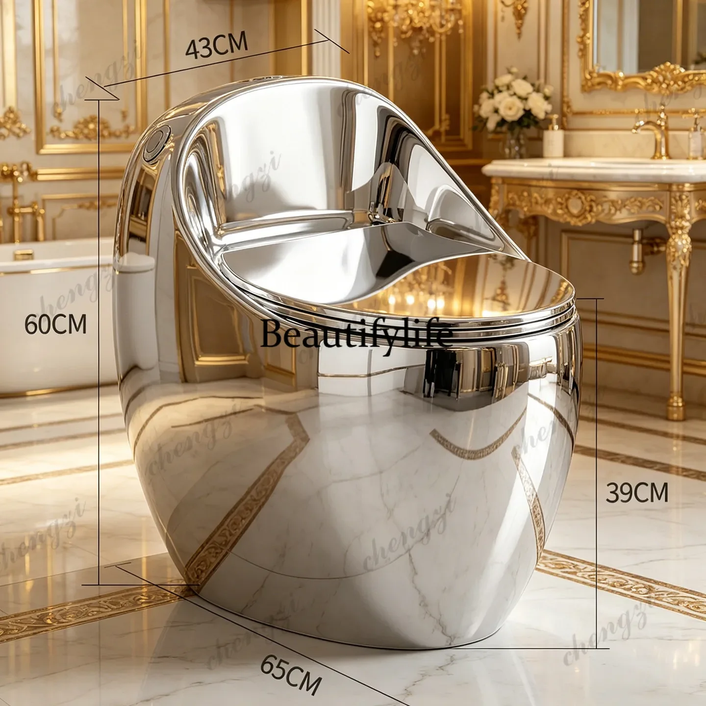 f178  Silver toilet electroplating silver toilet  ceramic creative toilet European style