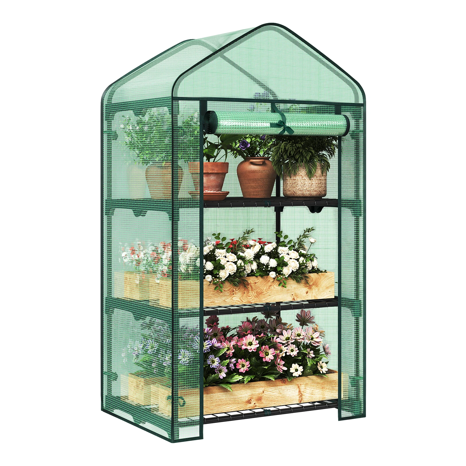 WOLTU Garden Greenhouse Vegetable Fruit Flower Plant Shed with Strong Reinforced Winterproof Space-saving Sturdy