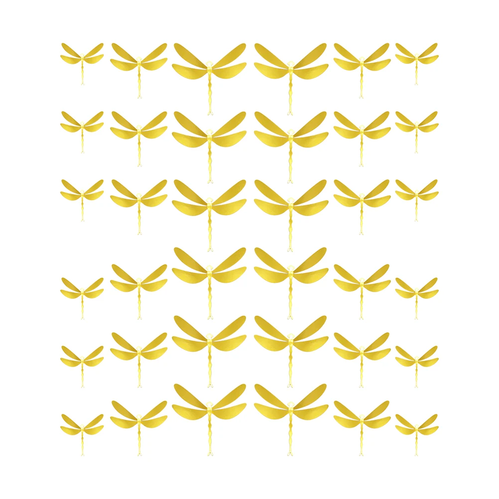 

36 Pcs Metal Dragonfly Wall Decor 3D Hanging Crafts Home Bar Restaurant Bright Color Lifelike Design Spring Theme