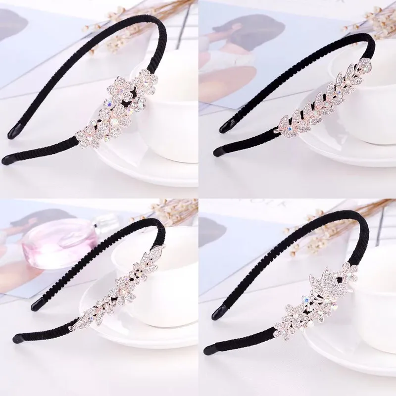 2023 Ins New Gem Baroque Headbands For Women Girl Diamond Rhinestone Woman Accessori Geometric Flower Thin Hairbands