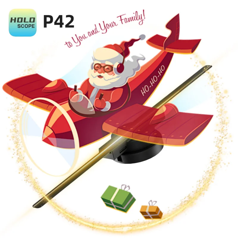 

3D advertising machine with naked-eye projection, floating holographic fan, rotating LED screenless dynamic air imaging, cross-b