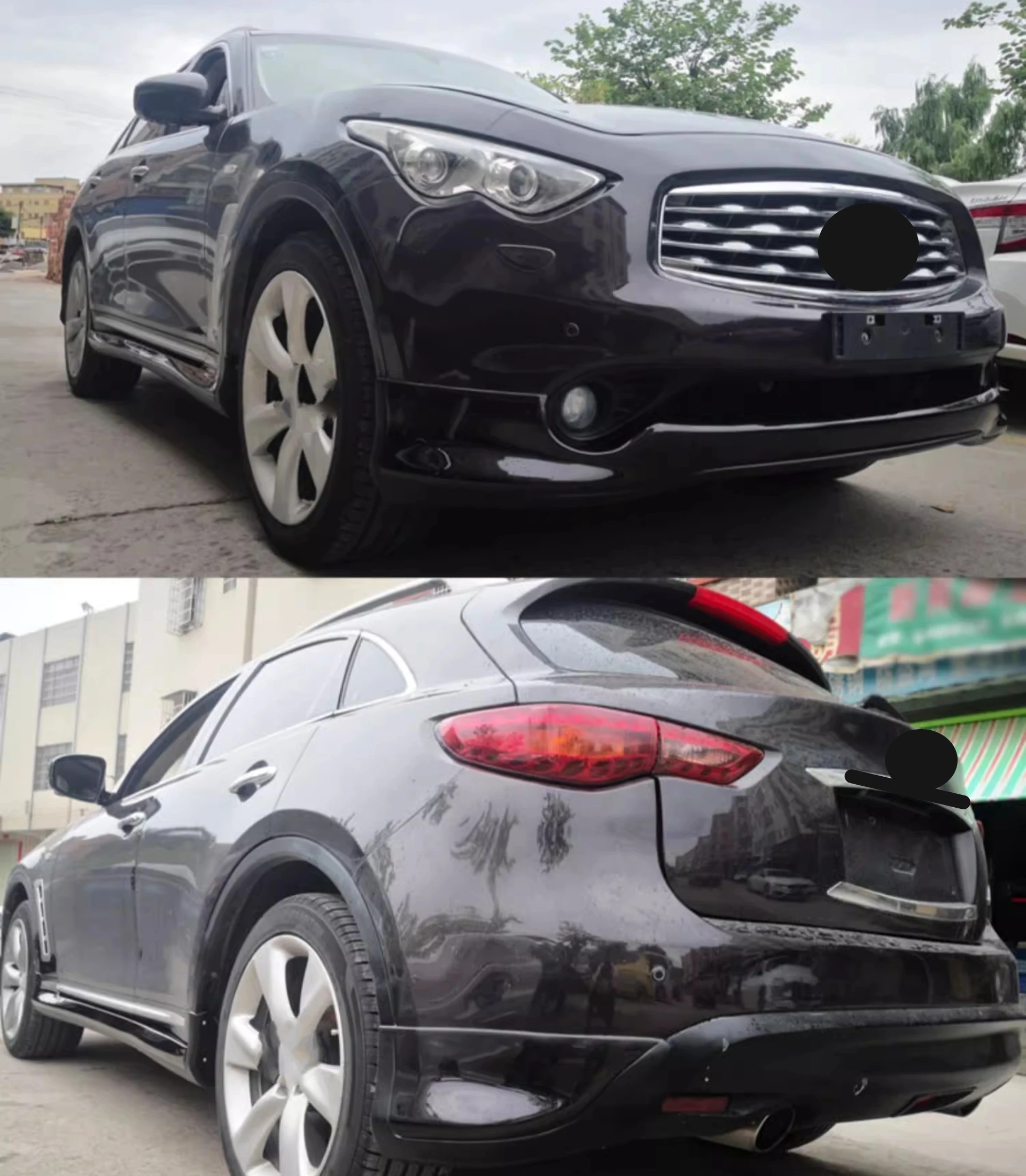 Unpainted Front Lip Side Skirt for Infiniti FX35 FX37 50S QX70S 2009-2018 Modified Shovel Body Kit Auto Accessories