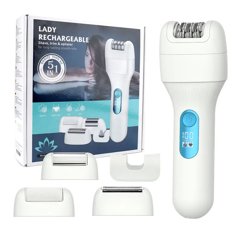 

RESUXI 674 Women's 4-in-1 Multifunctional Electric Epilator Foot Scrubbers Washable Private Hair Remover Dead Skin Remover