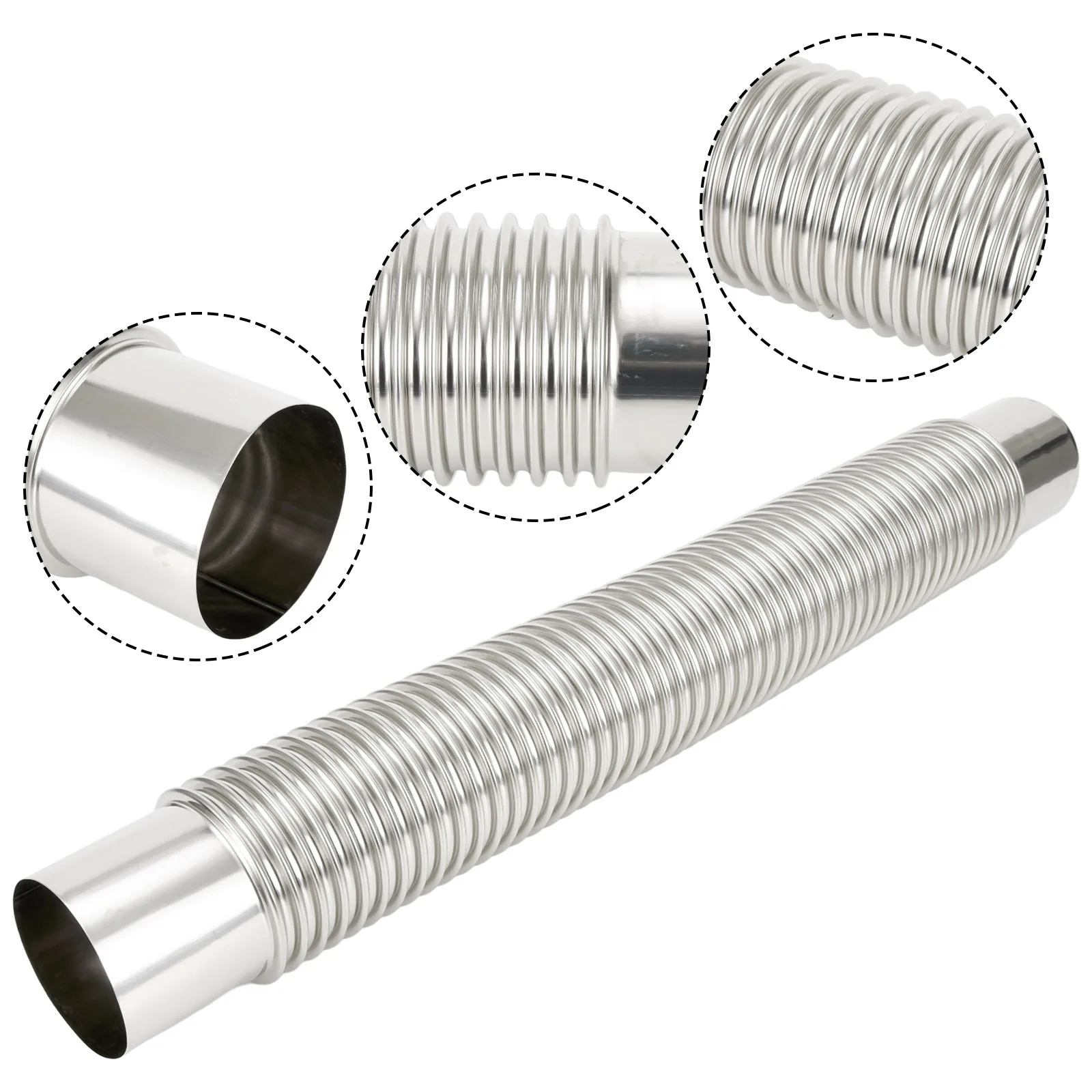 Stainless Steel Elbow Chimney Liner Bend Multi Flue Stove Pipe 50cm Stretching Stove Pipe Flexible Hose