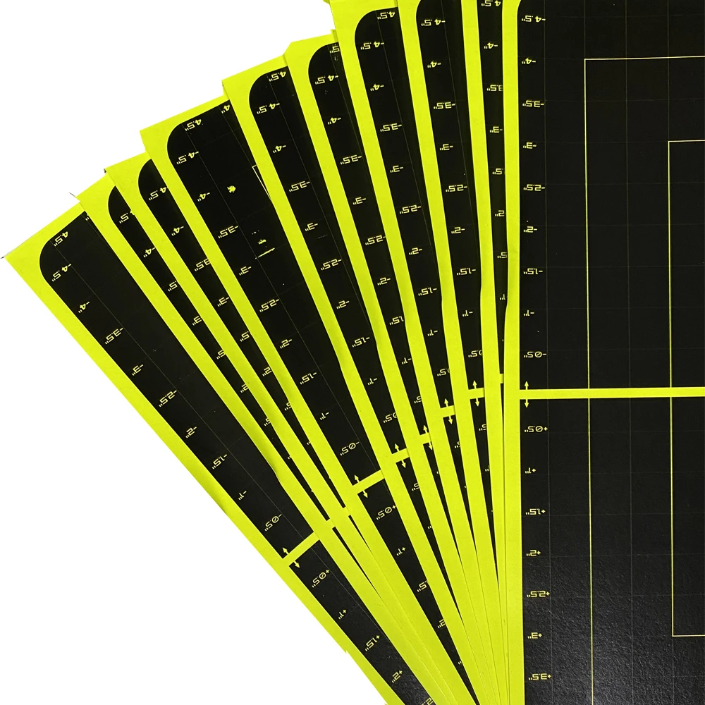 Sight-in Assist REAL Color-impact Sticker Targets 10 Counts per Pack 10 Inch @Side Length Half Inch Grids
