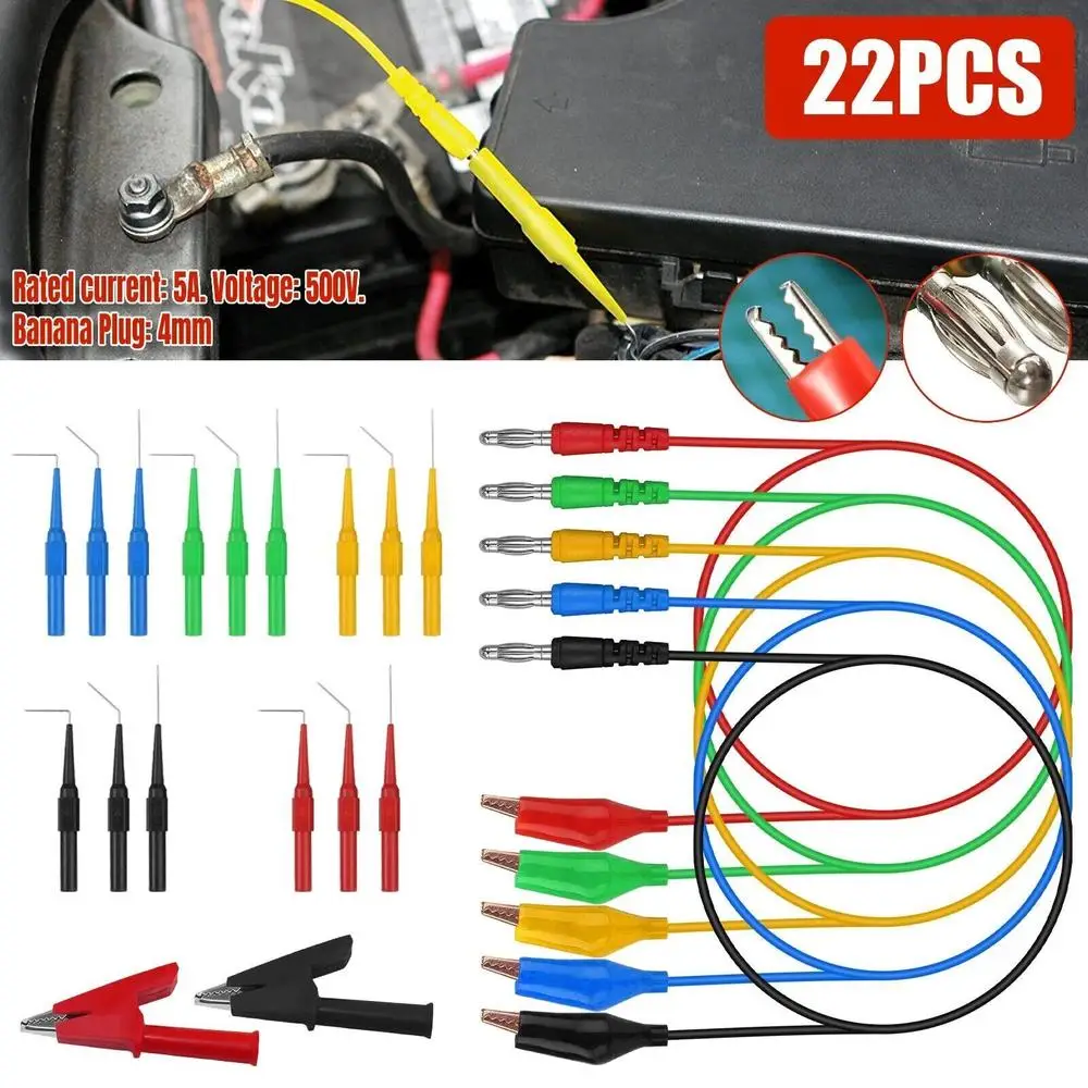 

22Pcs/Set SG Test Tool Aid 23500 Back Probe Kit Identified Probe Pin Wire for Automotive