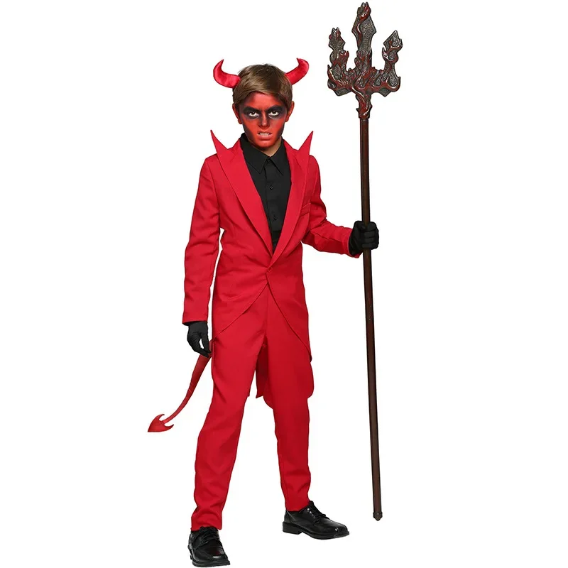 Bambini red devil evil jacket pants dress Halloween costumi cosplay ragazzi ragazze bull ghost party rode playing up outfit