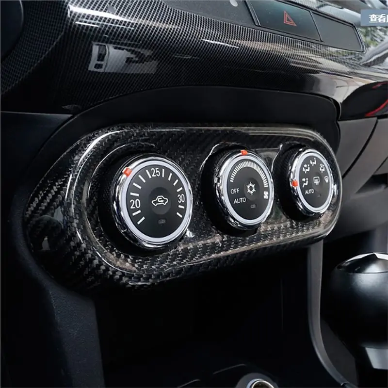 Durable-AC Panel Gauge Pod Cover Trim Frame Carbon Fiber For Lancer EVO X 10 2008-2015 Car Console Dashboard Pointer