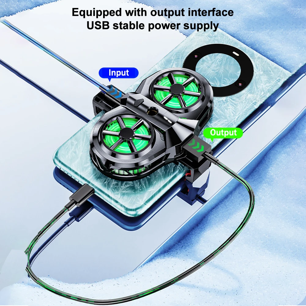 X117 Digital Display Mobile Phone Cooler Semiconductor Live Streaming Radiator for IOS Android 3 Gears Adjustable Cool Heat Sink