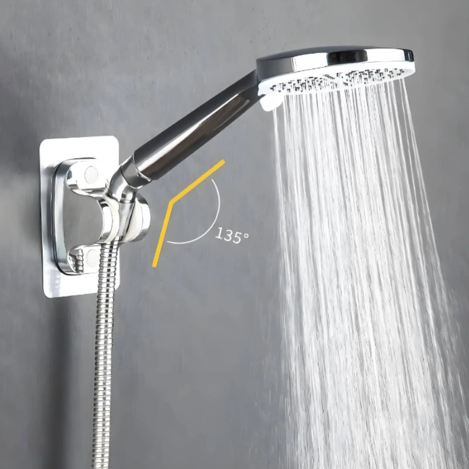Adjustable Shower Angle Adapter Polished Metal Swivel Shower Elbow Bathroom Fixture Easy Installation High Pressure Resistance