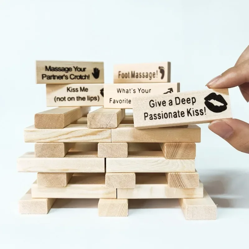 نشاط الزوجين لعبة برج خشبي تاريخ الليل عيد الحب المتداول التراص كتل بناء متعة للأزواج ليلة رومانسية