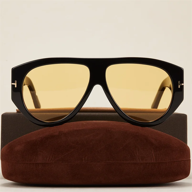 نظارات شمسية كلاسيكية بإطار كبير من الأسيتات، نظارات شمسية كلاسيكية بتصميم علامة تجارية أنيقة، نظارات شمسية نسائية كبيرة الحجم UV400