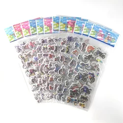 12 Sheets/Set Cartoon Motorcycle Pattern Sticker 3D Bubble Foam Scrapbooking Stickers for Kids Notebook Diary Label