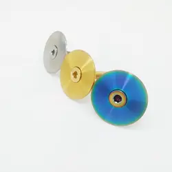 Liumeili  Titanium Cap W/ M6x30mm Bolt For Bicycle Headset Stem Top Lid Cover Fits 1 1/8