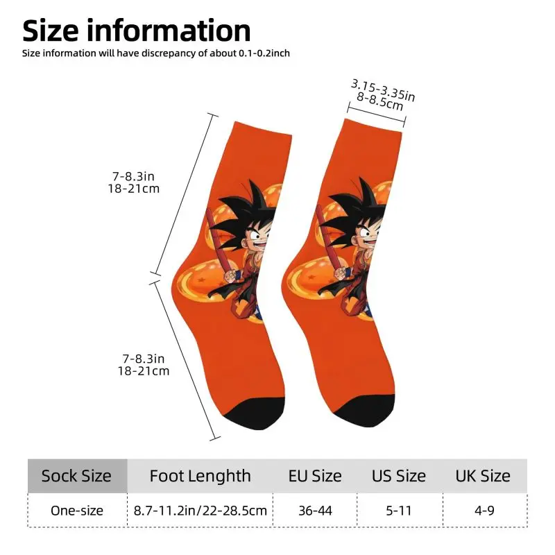 Custom Goku Anime Dress Socks for Men Women Warm Fashion Cute Cartoon Crew Socks