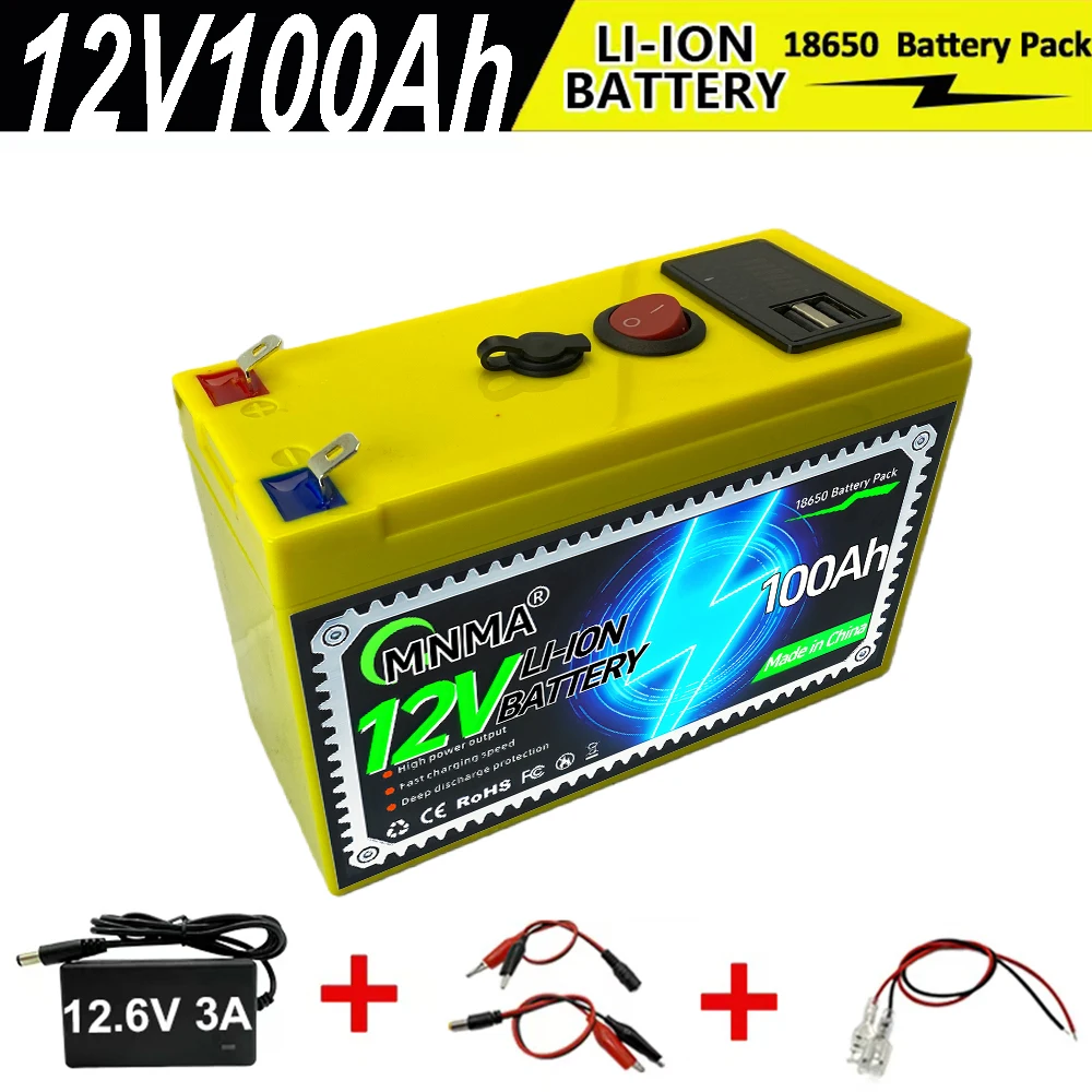 

12V 100Ah LiFePO4 Deep Cycle Battery for Off-Grid Applications, Solar,Fish Finder,Lighting, Power Wheels Built-in 100A BMS