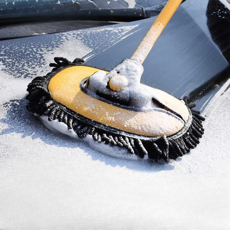 Car Wash Mop Retractable Curved Rod Car Wash Brush Soft Hair Does Not Hurt The Car Brush Cleaning Removable Wipe Tool