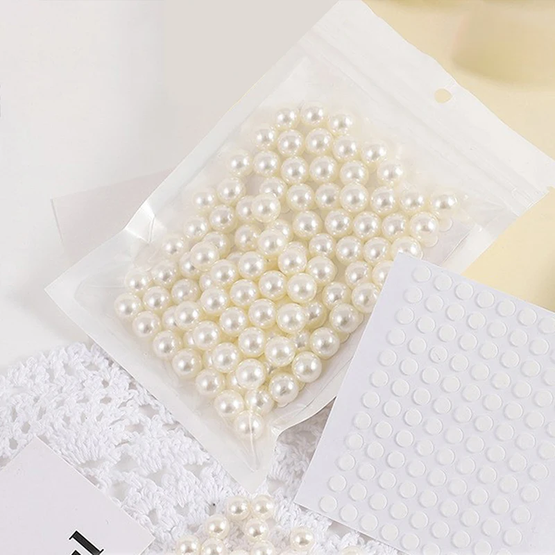 

100pcs 0.31in Pearl Beads Plastic Imitation Pearl Craft Bead Loose Pearls for DIY Bracelet Sew Craft Jewelry Making