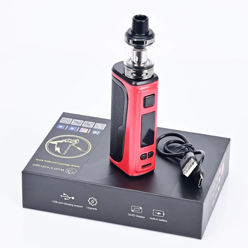 

Wolfcoolvape 120W Vape Mod Starter Kit 2200mAh Battery 2ml Tank 0.3ohm Atomizer E-Cigarette Vaporizer Kit for New Vapers