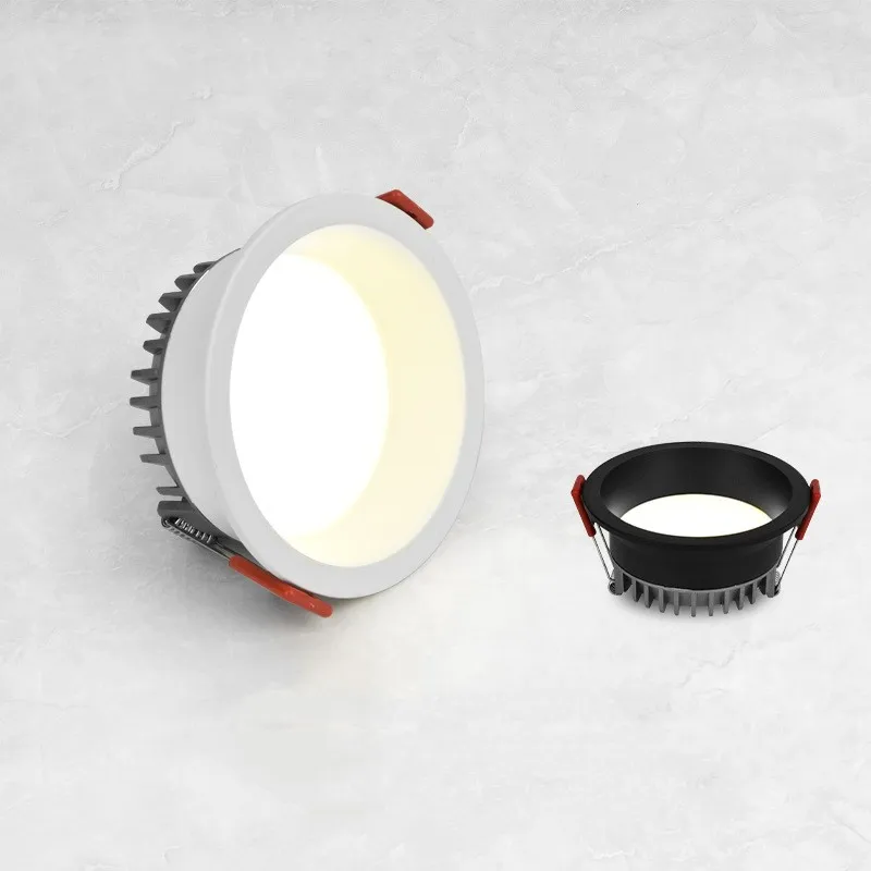 Dimmable LED Downlights Anti-Glare Recessed Ceiling Lights 9W 12W 15W 20W Background Spotlights AC85~265V Bedroom Kitchen Foyer
