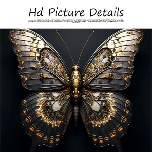 Black Gold Eagle Lion Gemälde auf dem Bildschirm Metallplakat Nordische Wandkunst Tig Wolf Schwalbe ästhetisches Bild für Raum als Dekoration 12 Hauptverkaufsdekoration Goldwand - №10