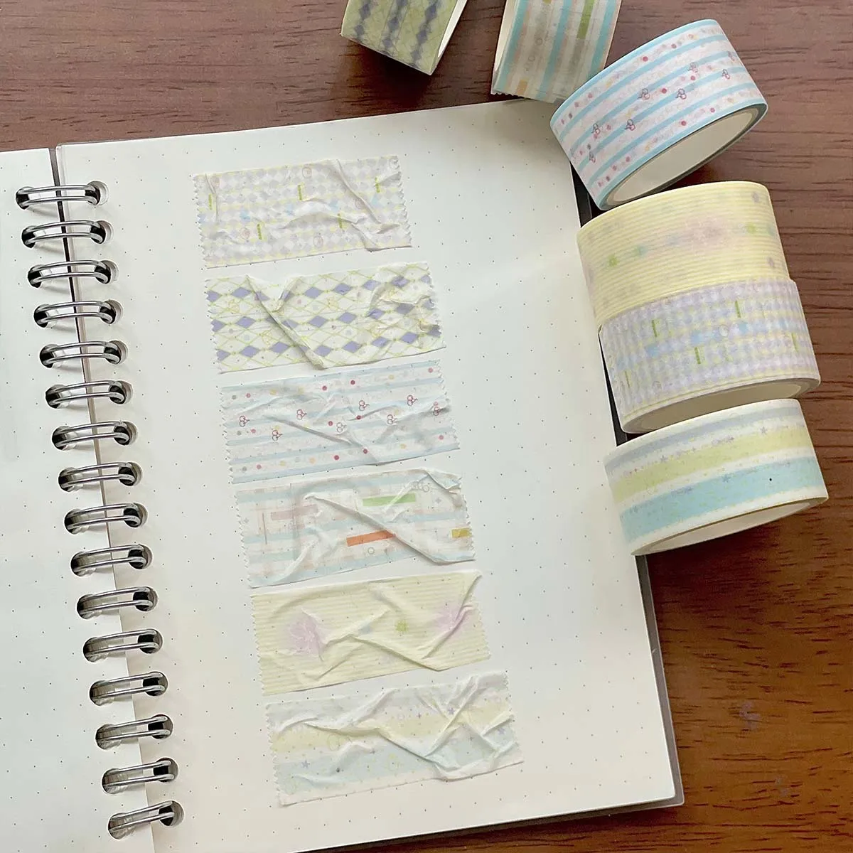 WAKAWAKA Washi Tape Ins Style Scrapbooking Masking Tape Spring Flutter Basic Pattern DIY Aufkleber Bänder Bastelbedarf