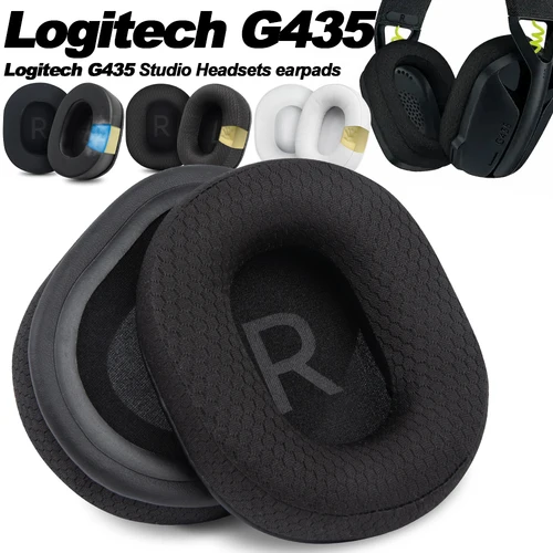Almohadillas para auriculares Logitech G435, almohadillas de repuesto, orejeras, fundas de memoria de tela, proteína de esponja