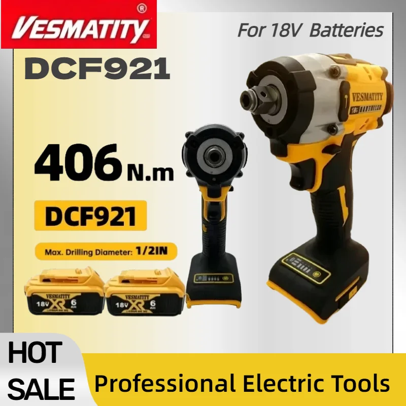 DCD921 ATOMIC MAX Cordless 1/2 Inch Impact Wrench Variable‑Speed Rechargeable Electric Power Tool For DEWALT Battery