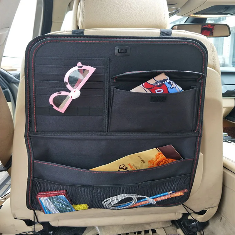 

1pc Universal Car Back Seat Storage Bag Organizer Trunk Elastic Felt Storage Bag Organizer Hanging Car Accessories