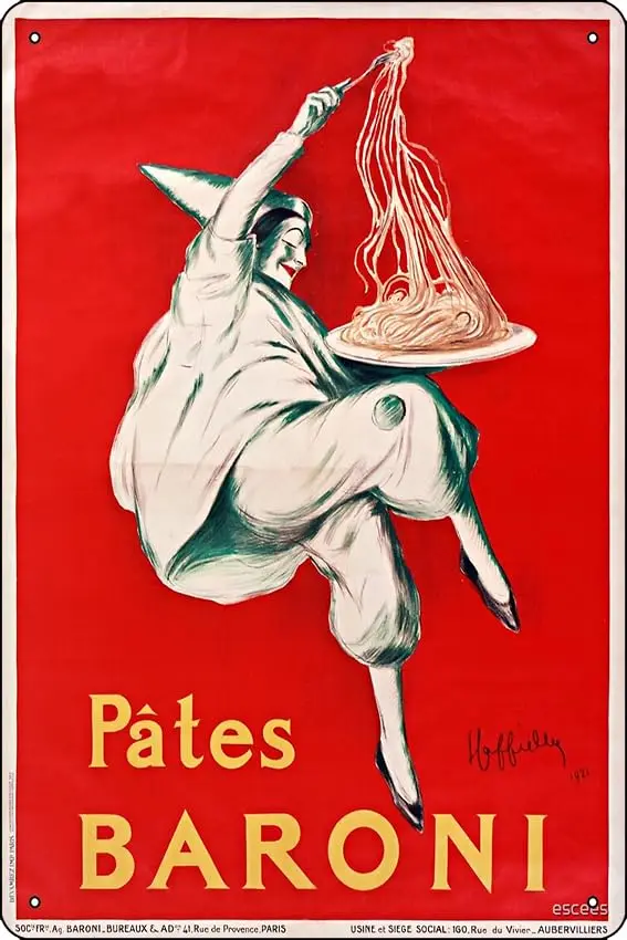 Старый итальянский Макарон реклама-патенты Baroni - Leonetto Cappiello - 1921 металлическая печать металлическая жестяная вывеска домашнее искусство настенный Декор