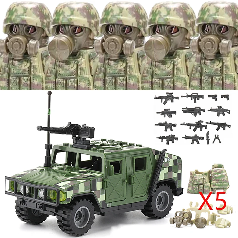 Military Soldier Ukrainian Biochemical Special Forces Building Blocks Army Figures Gas Mask Weapons Bricks Toys For Children view 6