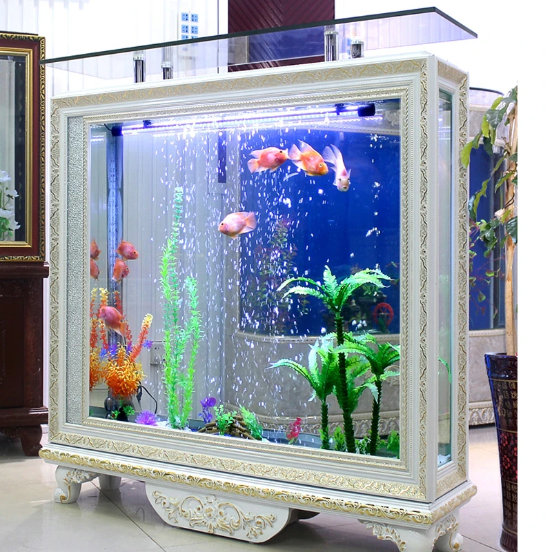 

living room landing household small no-change water ecological aquarium ultra-white glass medium large lazy people